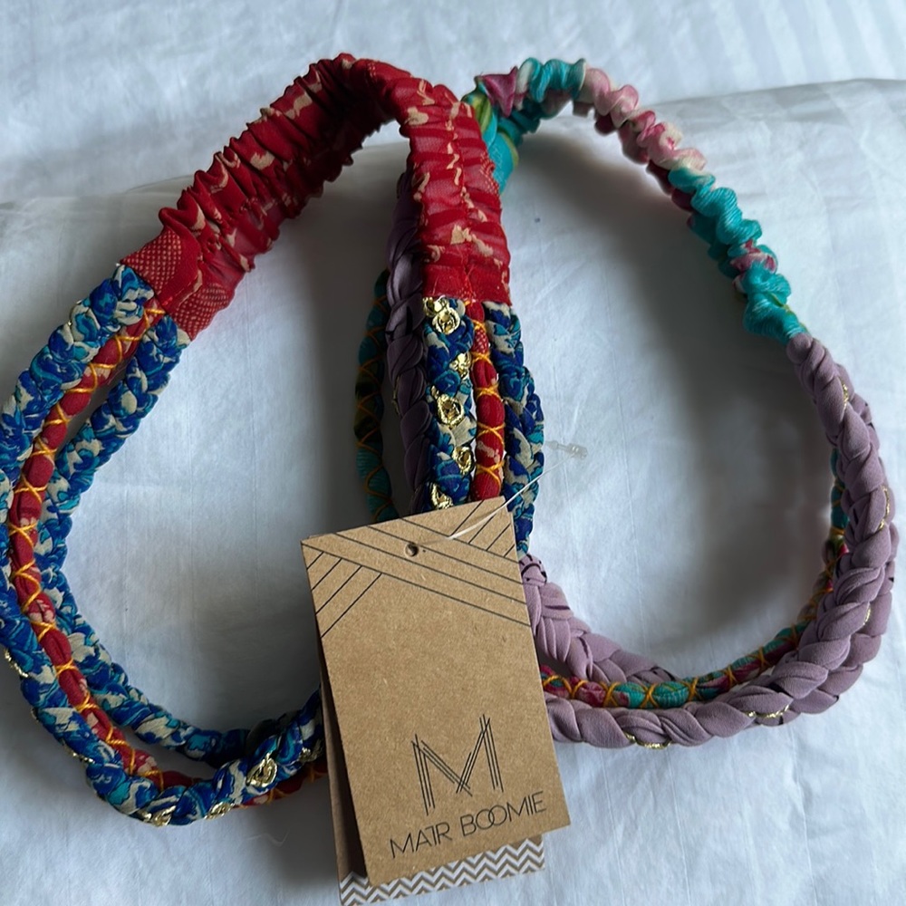 2 multi colored head bands